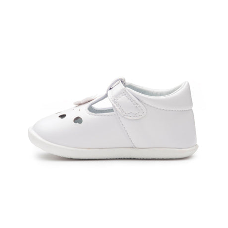 Billycart Lily Girls Barefoot First Walker T-Bar Sandals - White (Baby Mary Jane Shoes)
