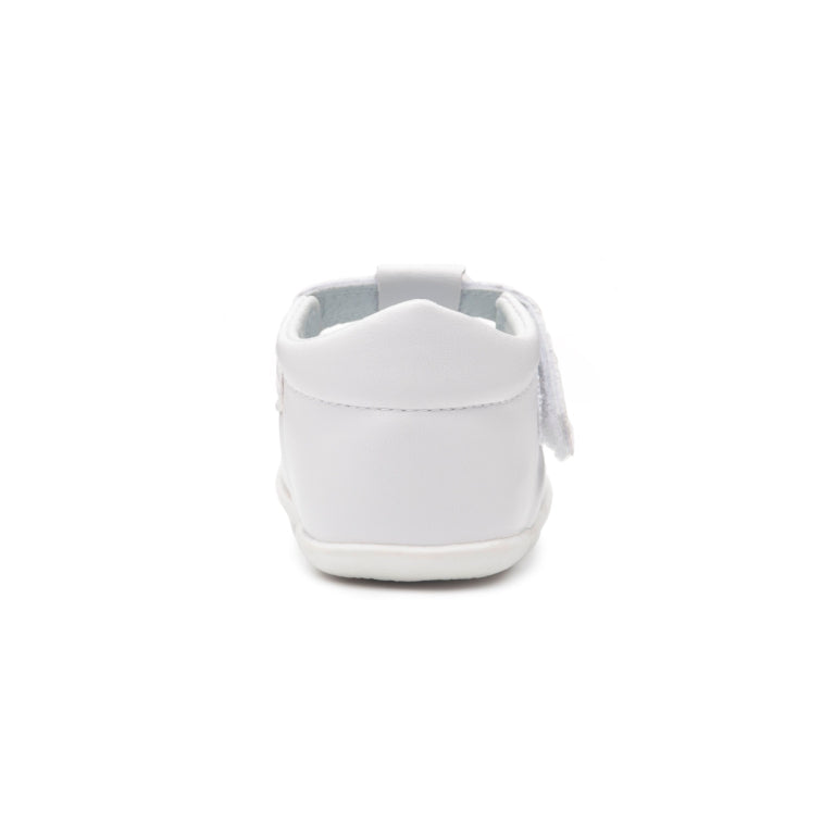 Billycart Lily Girls Barefoot First Walker T-Bar Sandals - White (Baby Mary Jane Shoes)