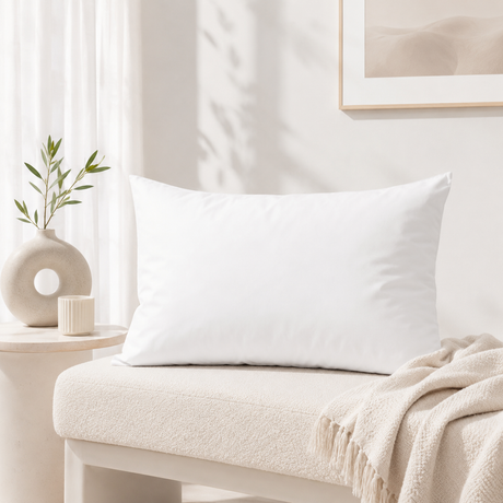 1x Standard Pure Cotton Plain Pillow - White