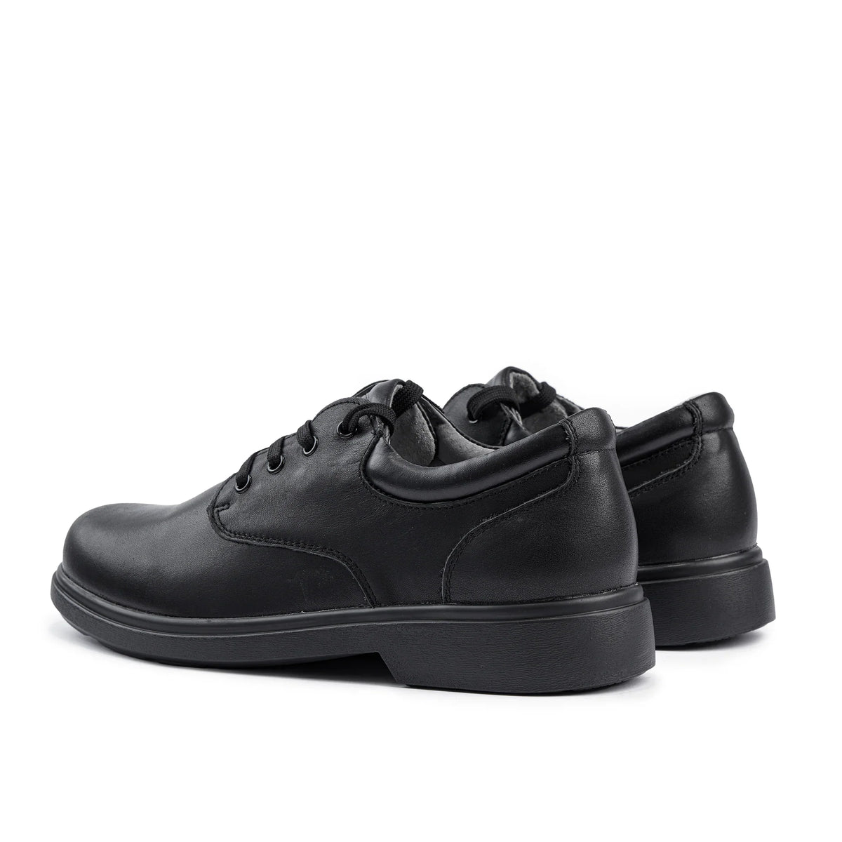 Sfida Class Senior Kids Leather Lace Up School Shoes - Black (Boys/Girls)