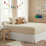Renee Taylor Comfort T's Organic Cotton Jersey Fitted Sheet & Pillowcase Set - Oatmeal (OEKO-TEX Certified)