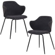 Set of 2 Corduroy Dining Chairs - Graphite