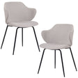 Set of 2 Corduroy Dining Chairs - Ivory Beige