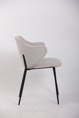 Set of 2 Corduroy Dining Chairs - Ivory Beige