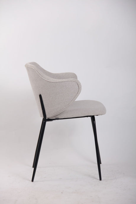 Set of 2 Corduroy Dining Chairs - Ivory Beige