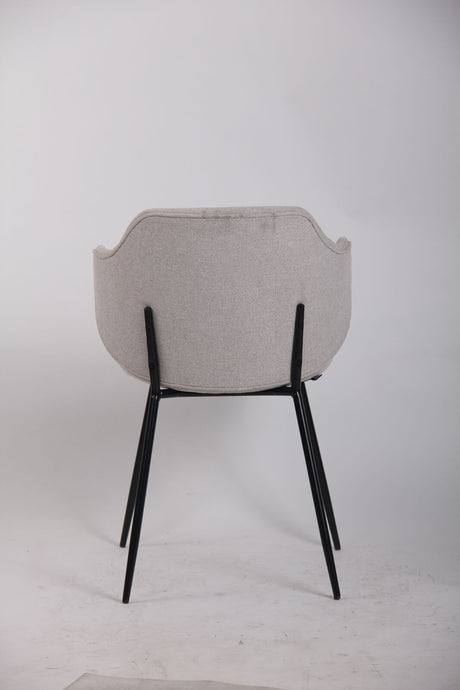 Set of 2 Corduroy Dining Chairs - Ivory Beige