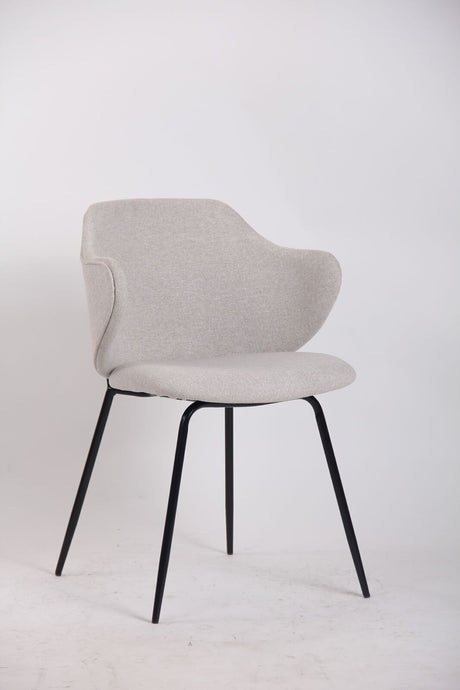 Set of 2 Corduroy Dining Chairs - Ivory Beige