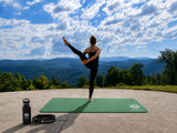 Mandala Premium Yoga Mat Set - Jade Green (5mm Vegan Suede Mat, Adjustable Strap & Stainless Steel Water Bottle)