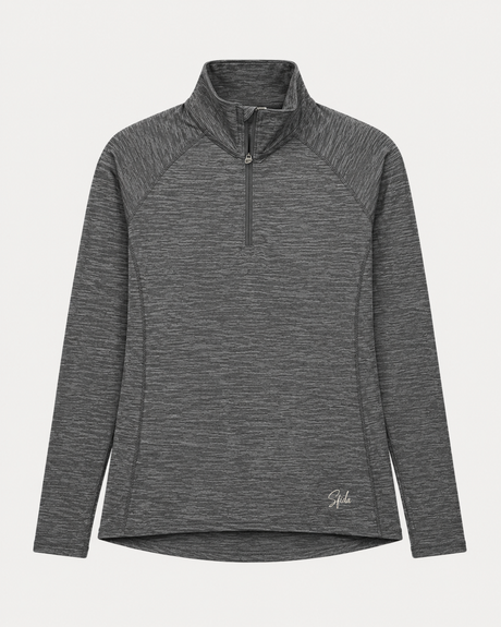 Sfida Gisele Womens Long Sleeve 1/4 Zip Top - Grey (Activewear)