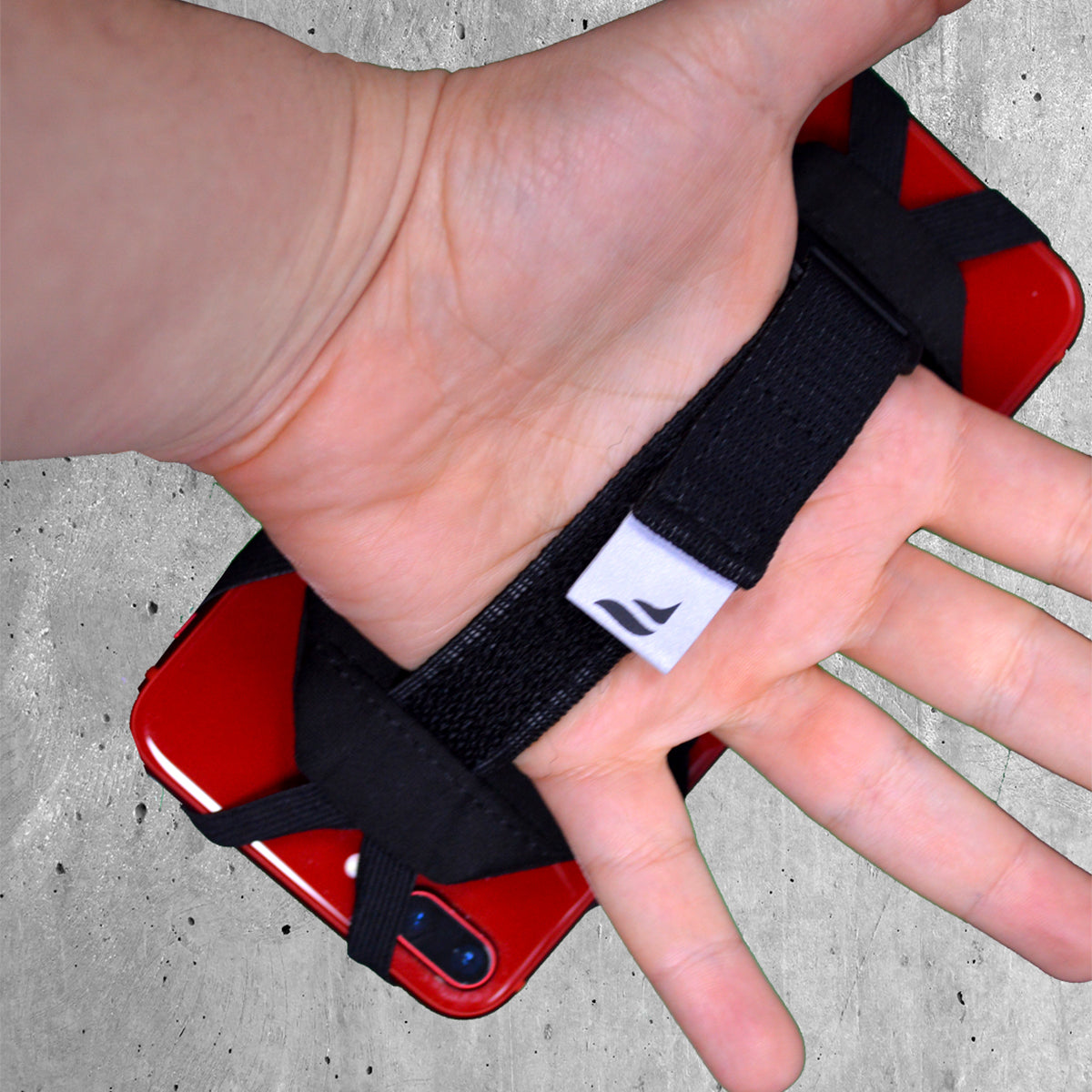 Fly Active Hand Held Running Phone Holder - Black (With Zip Pocket)