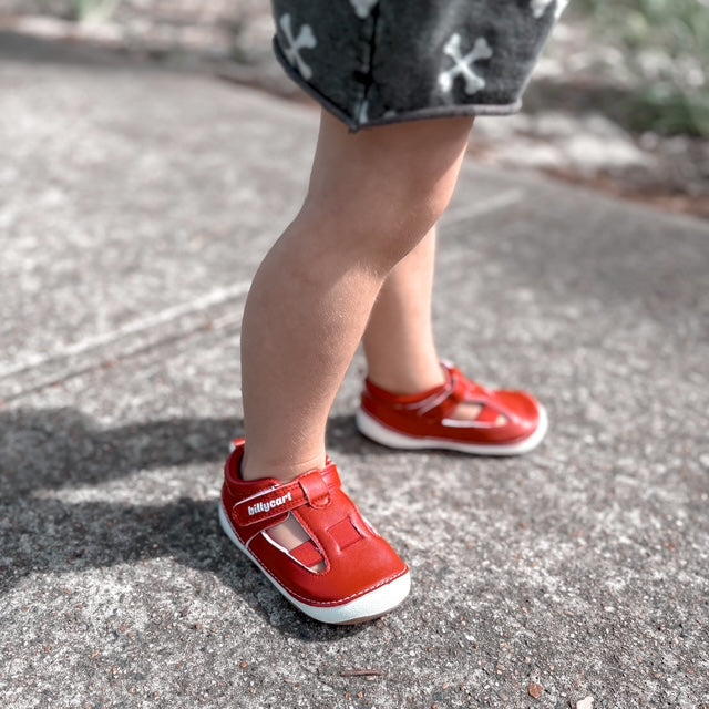 Billycart Boston Kids Wide-Fit First Walker Sandals - Red (Baby & Toddler Shoes)