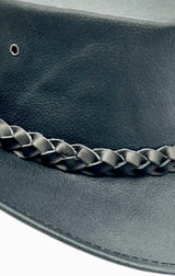 Jacaru 6530 Hand Plaited Leather Hatband - 3 Plait Replacement Band (Adjustable 75-80cm)