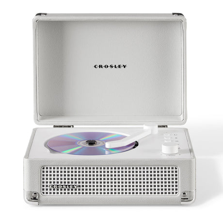 Crosley Cruiser Portable Retro CD Player with Stereo Bluetooth Speakers, FM Radio - White Sands