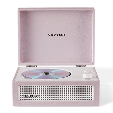 Crosley Voyager Portable Retro CD Player with Stereo Bluetooth Speakers, FM Radio - Amethyst