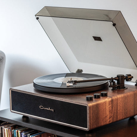 Crosley Stave 2-Speed Bluetooth Record Player Turntable with Built-in Speakers - Walnut