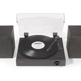 Crosley Zane 3-Speed Bluetooth Record Player Turntable with Matching Stereo Speakers - Black