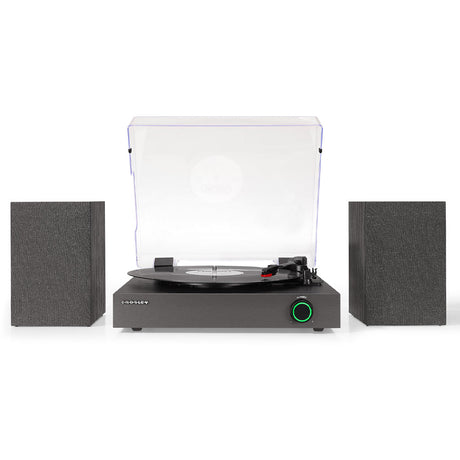 Crosley Zane 3-Speed Bluetooth Record Player Turntable with Matching Stereo Speakers - Black