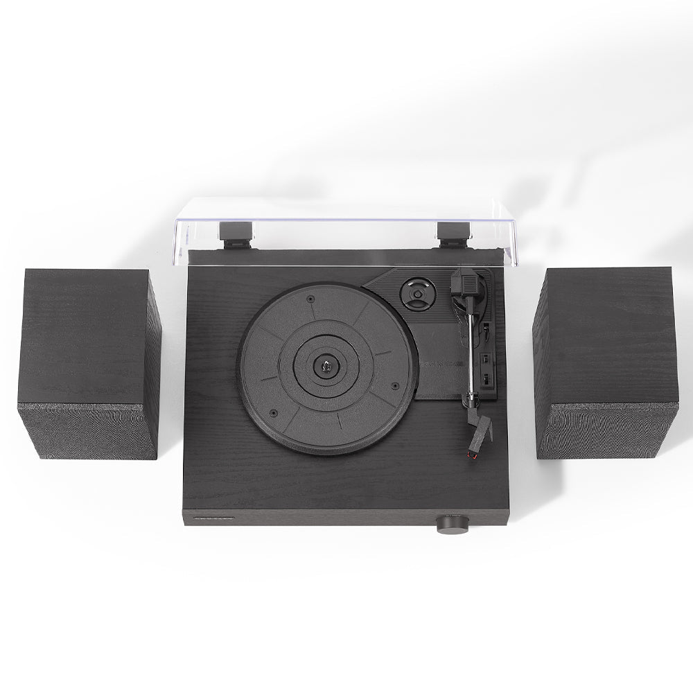 Crosley Zane 3-Speed Bluetooth Record Player Turntable with Matching Stereo Speakers - Black