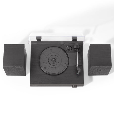 Crosley Zane 3-Speed Bluetooth Record Player Turntable with Matching Stereo Speakers - Black