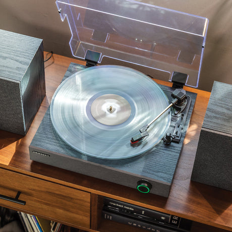 Crosley Zane 3-Speed Bluetooth Record Player Turntable with Matching Stereo Speakers - Black