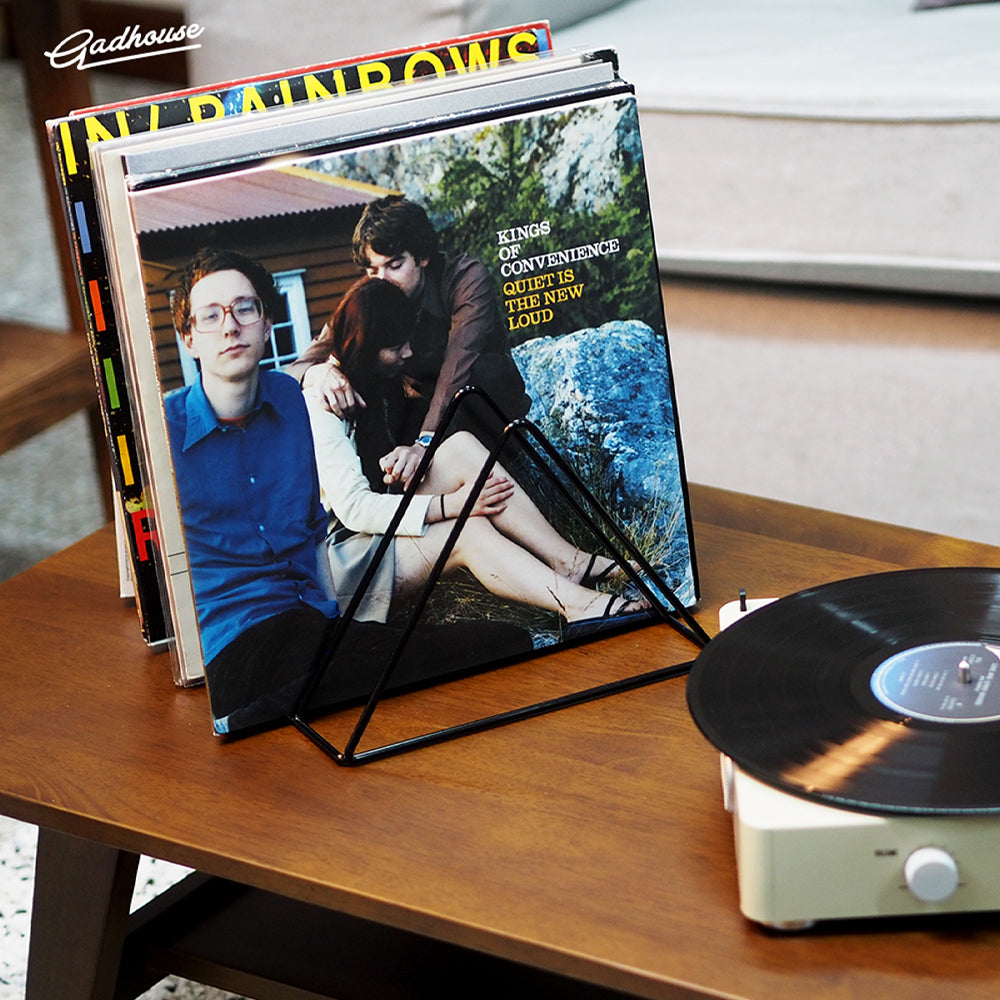 Crosley Voyager Bluetooth Portable Turntable - Black + Gadhouse Vinyl Rack Bundle - Black