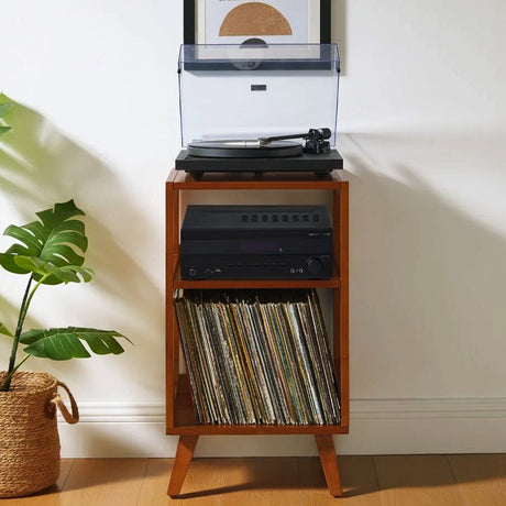 Crosley Asheville Small Record Player Stand - Walnut
