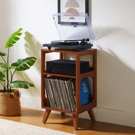 Crosley Asheville Small Record Player Stand - Walnut