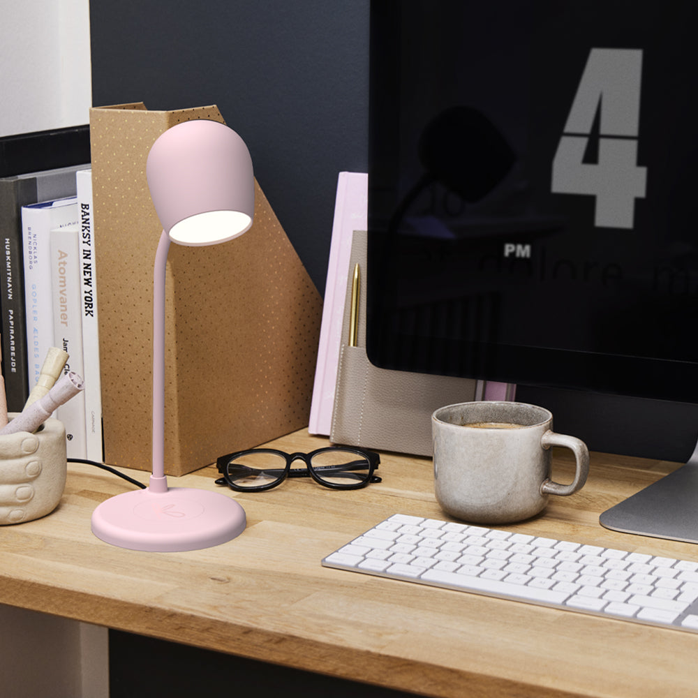 Kreafunk Ellie Lamp W/ Qi Charger And Bluetooth Speaker - Dusty Rose