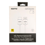 Kanto HD Performance Kit - Screen Cleaner, Microfibre Towel, 8K HDMI Cable, 2mtr