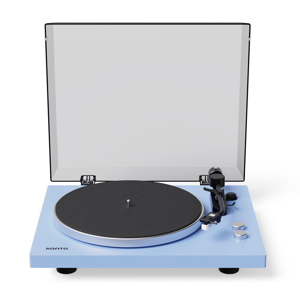 Kanto OBI3 (2nd Gen) Turntable with Bluetooth 5.3, Preamp, and Pitch Control - Matte Ice Blue