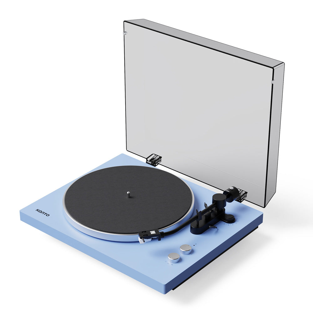 Kanto OBI3 (2nd Gen) Turntable with Bluetooth 5.3, Preamp, and Pitch Control - Matte Ice Blue