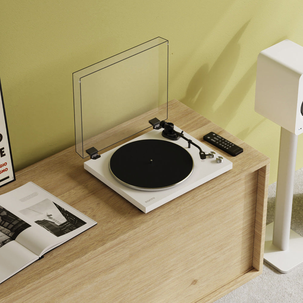 Kanto OBI3 (2nd Gen) Turntable with Bluetooth 5.3, Preamp, and Pitch Control - Matte White