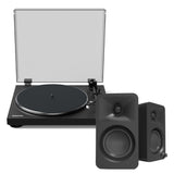 Kanto OBI3 Turntable - Matte Black with Kanto ORA 100W Powered Speakers