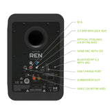 Kanto REN 200W Powered Bookshelf Speakers with HDMI ARC, USB-C, and Bluetooth 5.3 - Matte Black, Pair