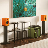 Kanto REN 200W Powered Bookshelf Speakers with HDMI ARC, USB-C, and Bluetooth 5.3 - Matte Orange, Pair