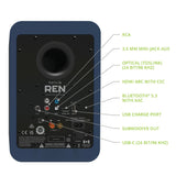 Kanto REN 200W Powered Bookshelf Speakers with HDMI ARC, USB-C, and Bluetooth 5.3 - Matte Blue, Pair