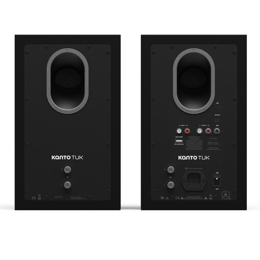 Kanto TUK (2nd Gen) Grand Passive Speaker System with AMT Tweeter & 6" Concave Aluminium Woofer - Matte Black with Gunmetal