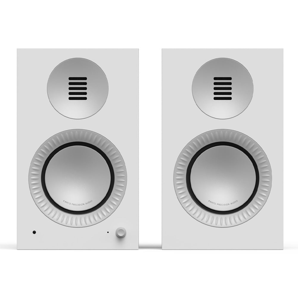 Kanto TUK (2nd Gen) Passive Speaker System with AMT Tweeter & 5.25" Concave Aluminium Woofer - Matte White with Aluminium