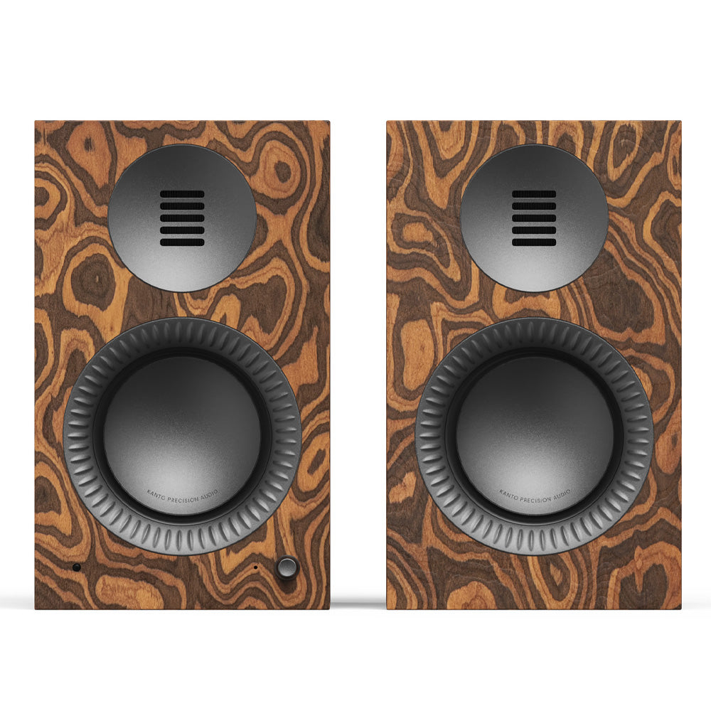 Kanto TUK (2nd Gen) 260W Powered Speaker System with Bluetooth 5.4, Dual RCA & USB-C Inputs - Burl with Gunmetal