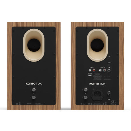 Kanto TUK (2nd Gen) Passive Speaker System with AMT Tweeter & 5.25" Concave Aluminium Woofer - Matte Walnut with Rose Gold