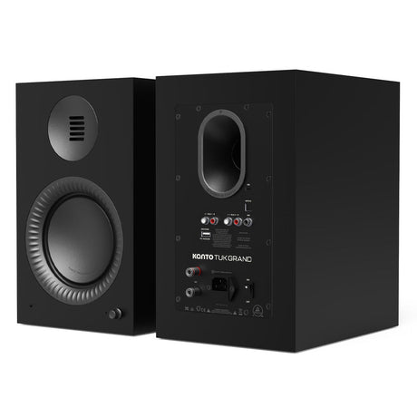 Kanto TUK (2nd Gen) Grand 320W Powered Speaker System with Bluetooth 5.4, Dual RCA & USB-C Inputs - Matte Black with Gunmetal