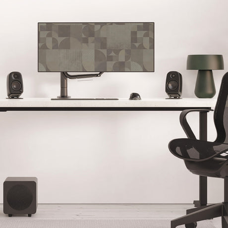 Kanto UKI 100W Desktop Speakers - Onyx (Matte Black), Pair (with Bluetooth, USB-C, Headphone out)