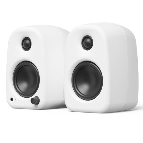 Kanto UKI 100W Desktop Speakers - Chalk (Matte White), Pair (with Bluetooth, USB-C, Headphone out)