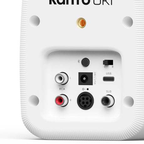 Kanto UKI 100W Desktop Speakers - Chalk (Matte White), Pair (with Bluetooth, USB-C, Headphone out)