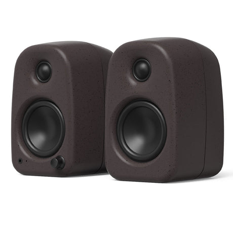 Kanto UKI 100W Desktop Speakers - Pumice (Speckled Brown), Pair (with Bluetooth, USB-C, Headphone out)