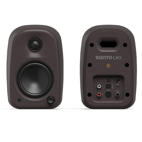 Kanto UKI 100W Desktop Speakers - Pumice (Speckled Brown), Pair (with Bluetooth, USB-C, Headphone out)
