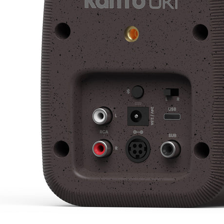 Kanto UKI 100W Desktop Speakers - Pumice (Speckled Brown), Pair (with Bluetooth, USB-C, Headphone out)