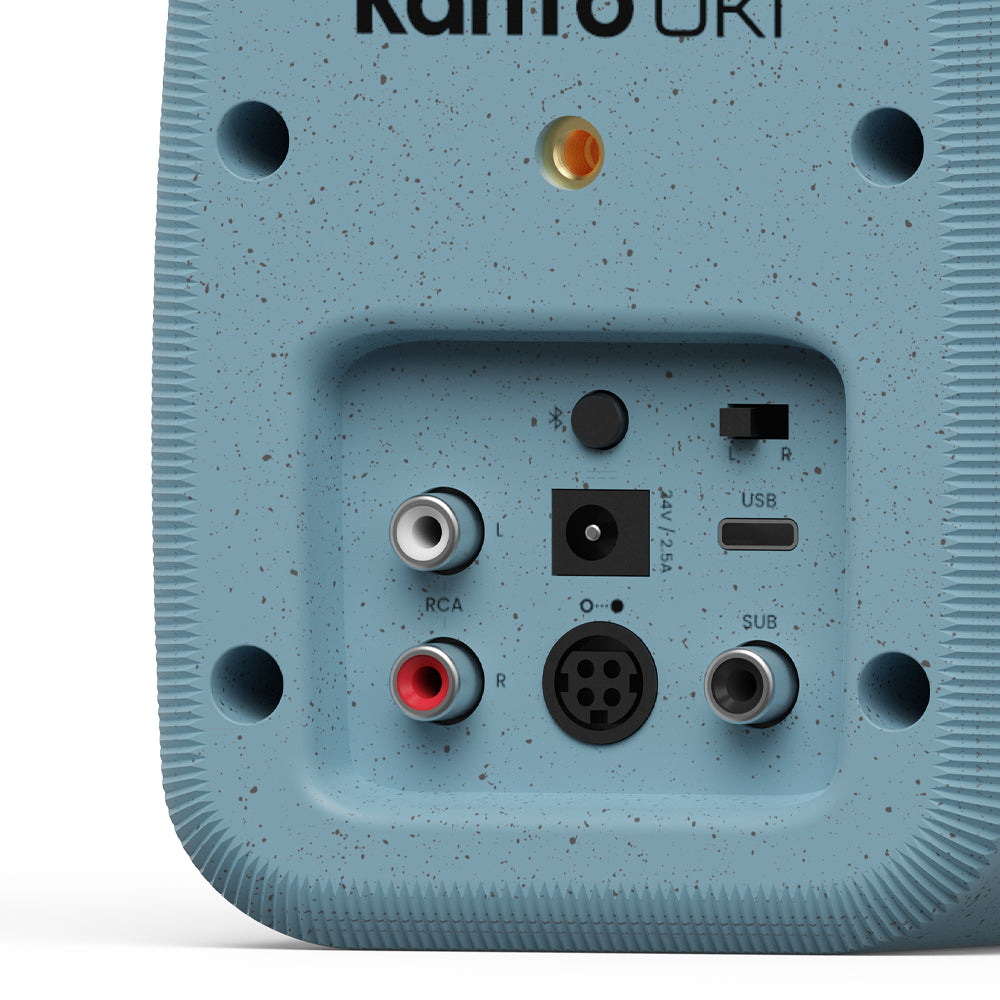 Kanto UKI 100W Desktop Speakers - Cornflower (Matte Blue), Pair (with Bluetooth, USB-C, Headphone out)