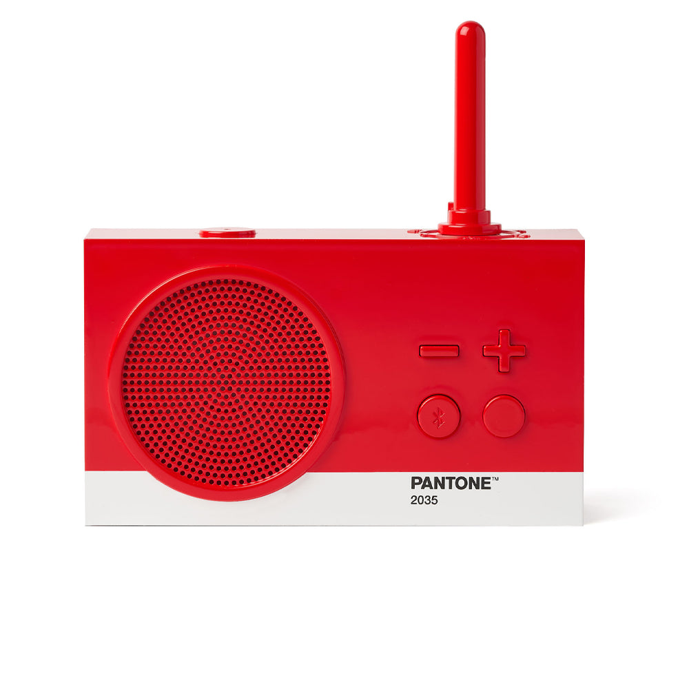 Lexon GIFT Set PANTONE - Red - Includes Mino+ Mini Speaker, Flip Classic Clock, Mina M Lamp, Thykho 3  Speaker