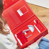 Lexon GIFT Set PANTONE - Red - Includes Mino+ Mini Speaker, Flip Classic Clock, Mina M Lamp, Thykho 3  Speaker